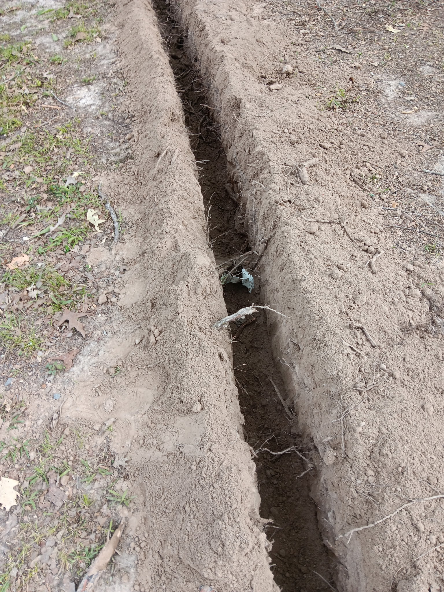 Close-up of clean trench cut, McKinney, TX