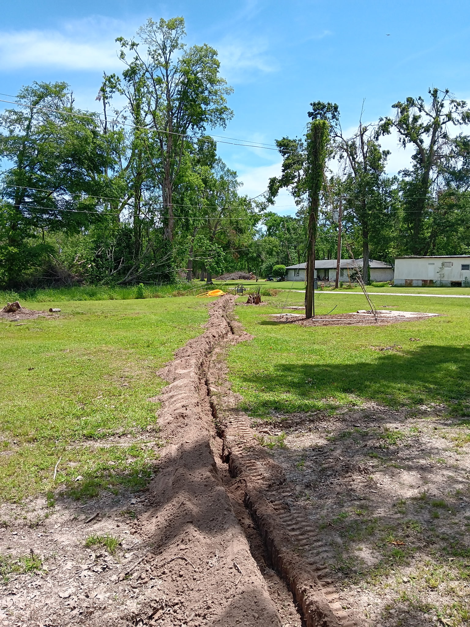 Yellow gas line running into home foundation, McKinney, TX