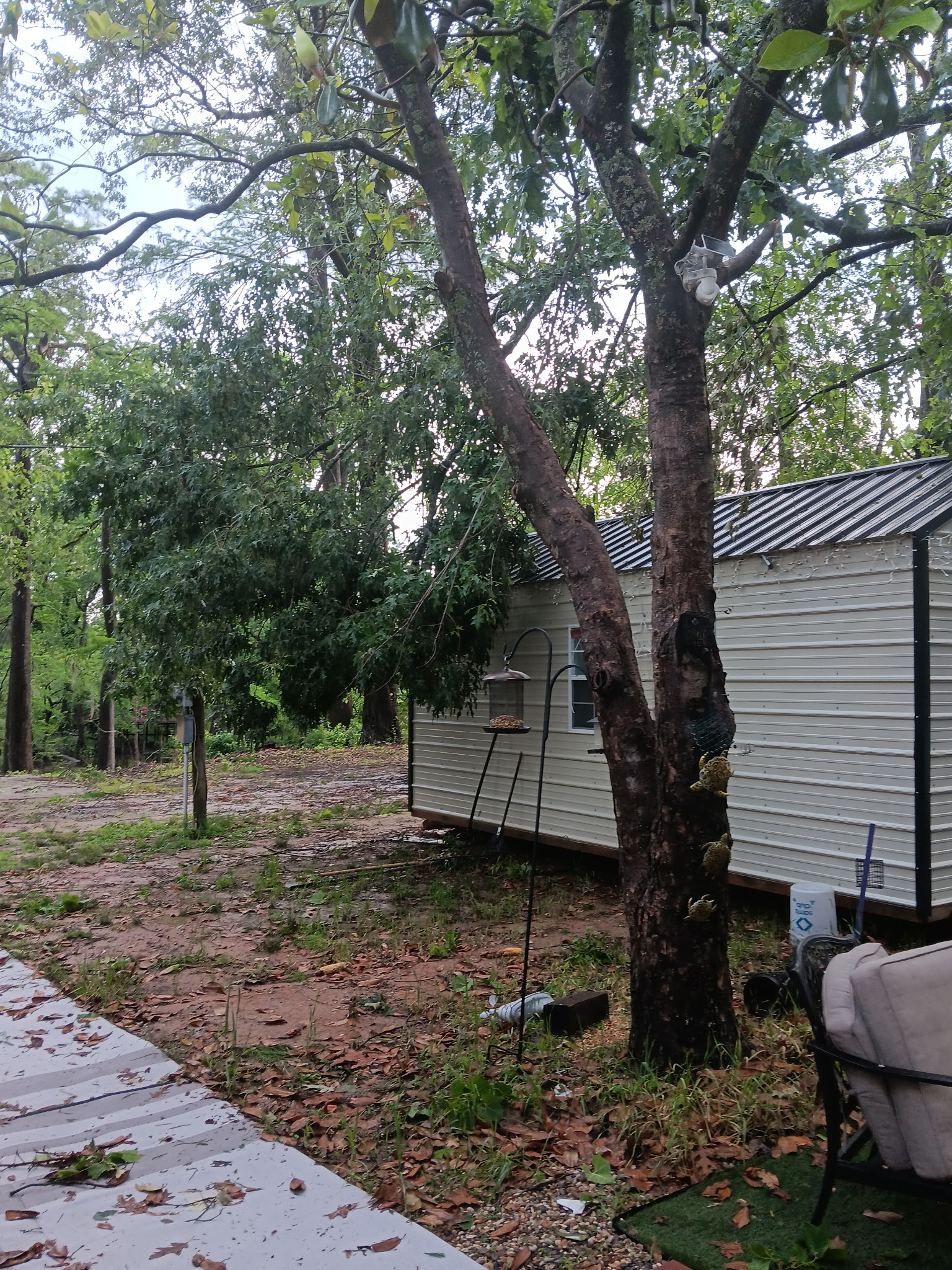 Storm debris around mobile home, McKinney, TX