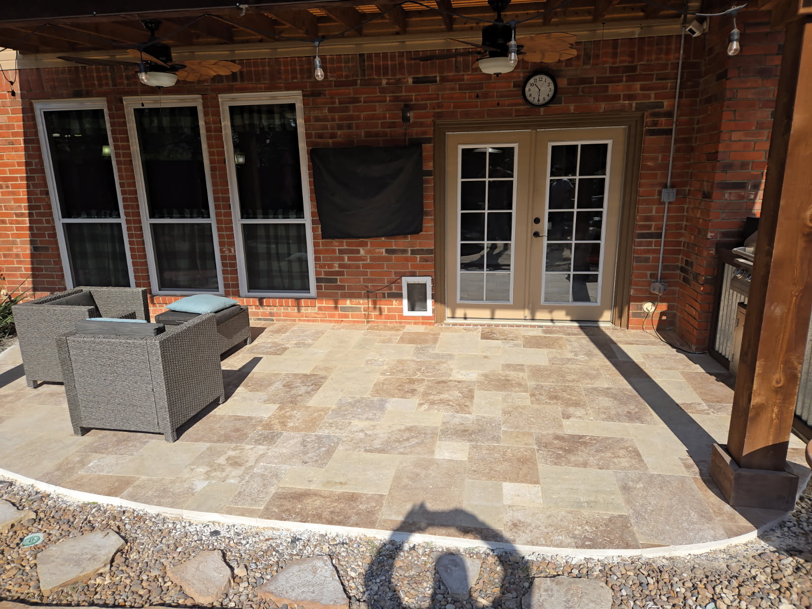 Travertine Patio & Pergola