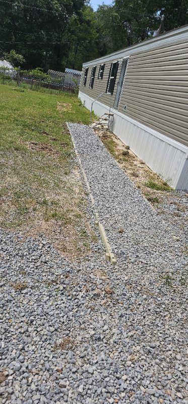 Side walkway connecting to main gravel pad, Anna, TX
