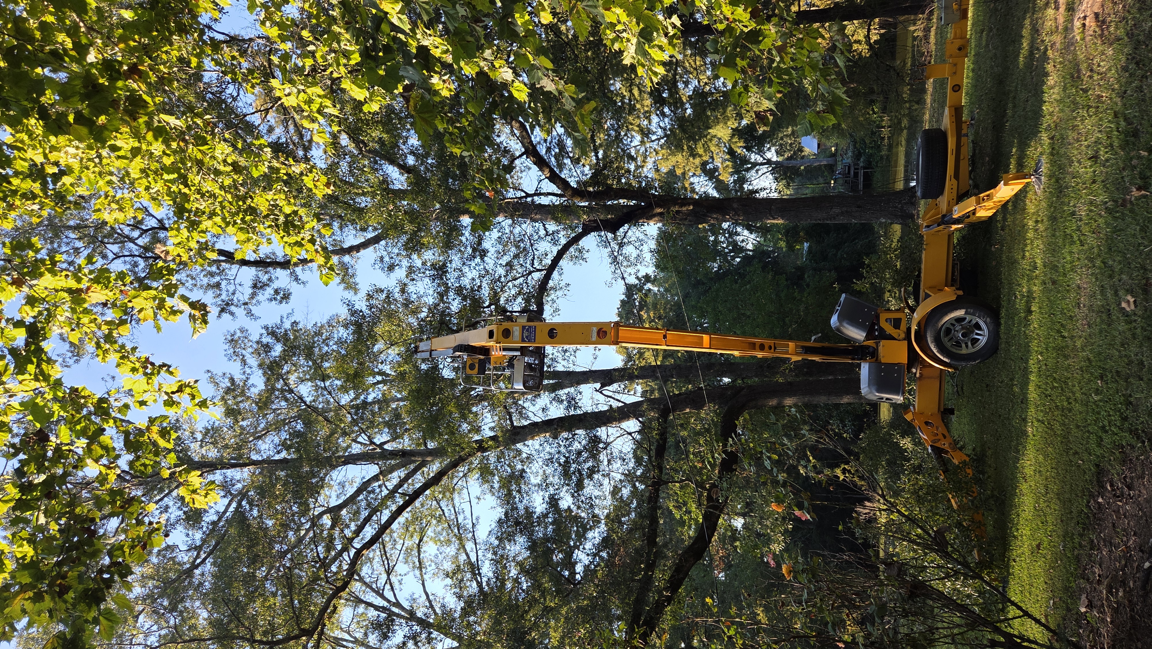 Boom lift at full height - Little Elm, TX