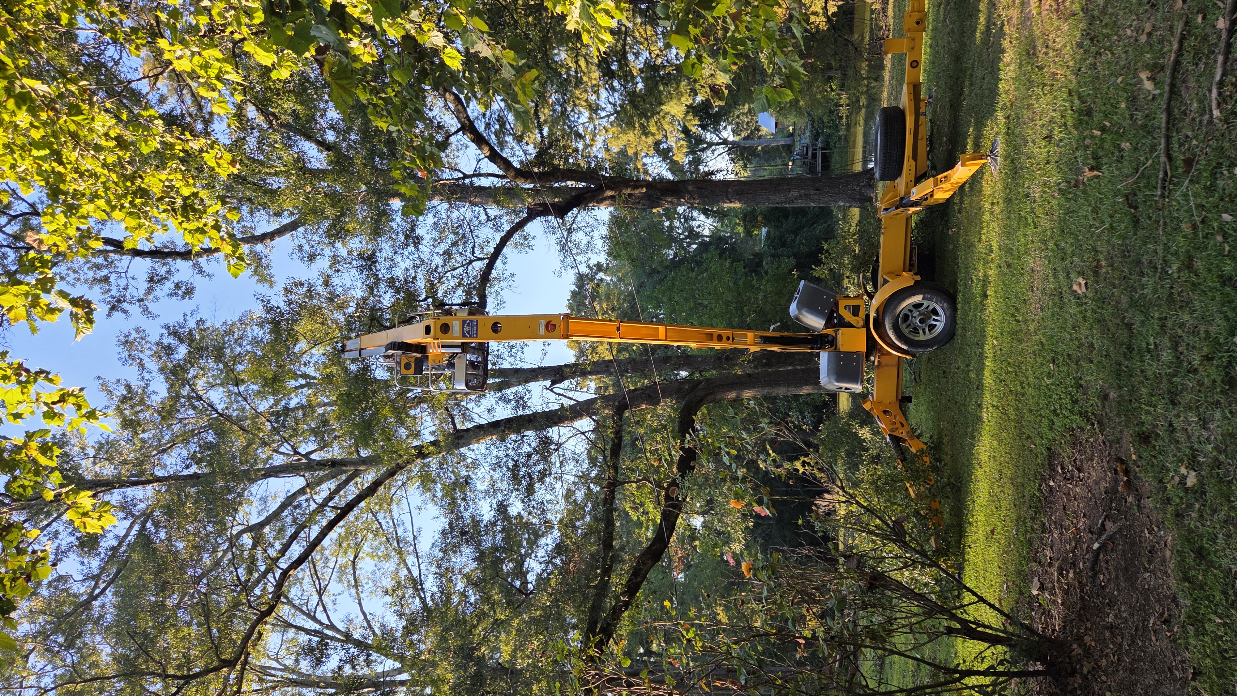 Yellow boom lift deployed - Little Elm, TX
